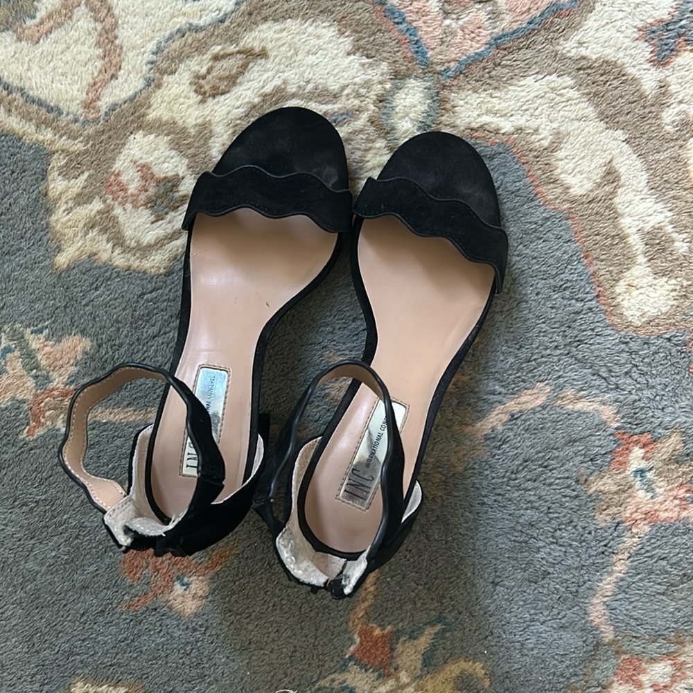 INC black heels with wavy strap size 7